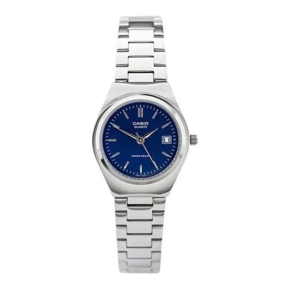Casio Women’s Silver Stainless Steel Analog Watch with Blue Dial - LTP-1170A-2A
